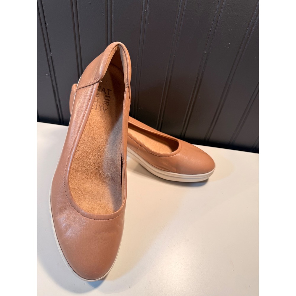 Naturalizer Susan Blush Pink Leather Wedge Platform Pump Shoes 8.5M